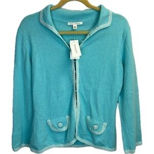 NWT Banana Republic Angora Blend Sea Blue Cardigan Sweater Size M